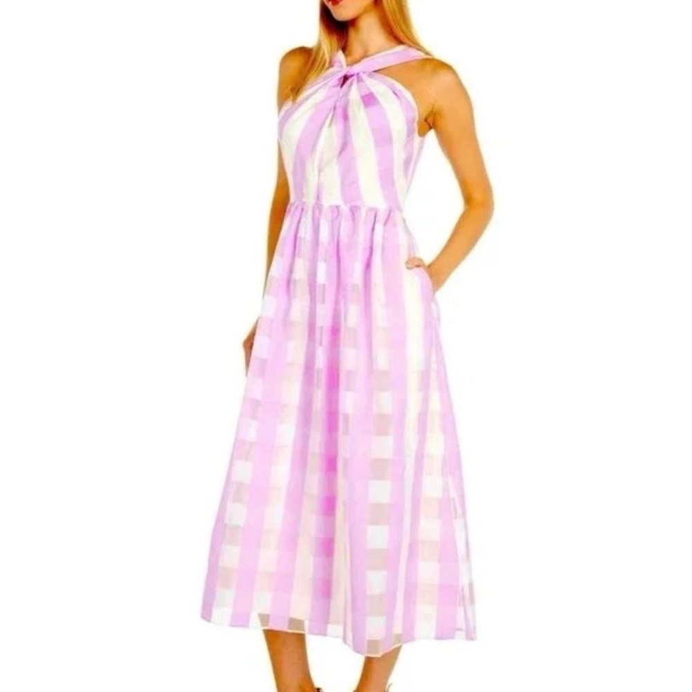 Pink and White Gingham Halter Dress